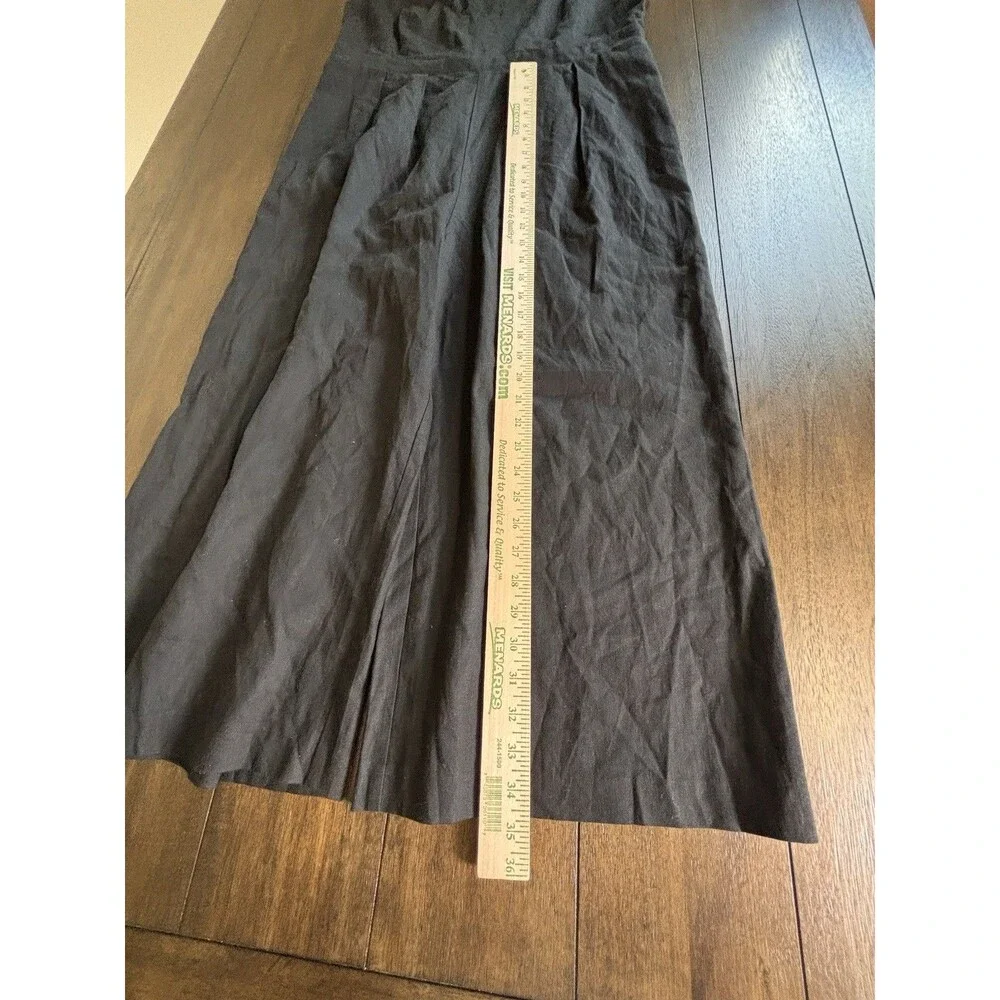 Banana Republic Womens Linen Blend Wide-Leg Sleeveless Jumpsuit 12 Black New